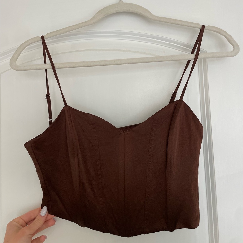 Zara chocolate corset top